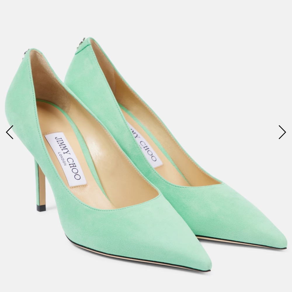 Jimmy Choo Turquoise Green suede leather Heels, 37